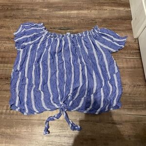 Women’s Blue and White Striped Top from Arizona Jean Co. size: M